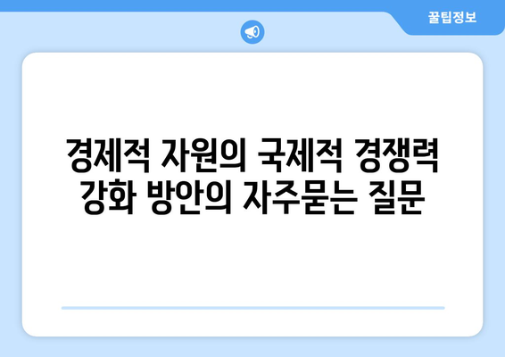 경제적 자원의 국제적 경쟁력 강화 방안